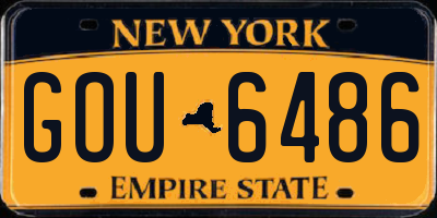 NY license plate GOU6486