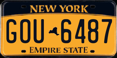 NY license plate GOU6487
