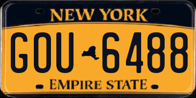 NY license plate GOU6488