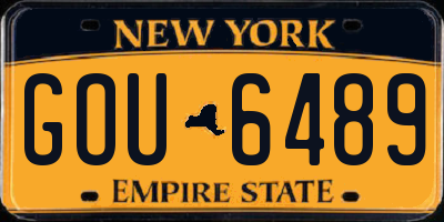 NY license plate GOU6489