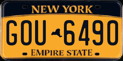 NY license plate GOU6490