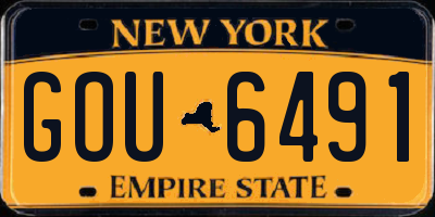 NY license plate GOU6491