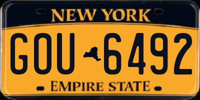 NY license plate GOU6492
