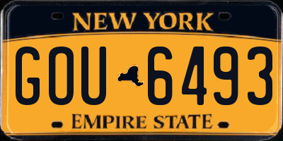 NY license plate GOU6493