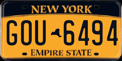 NY license plate GOU6494