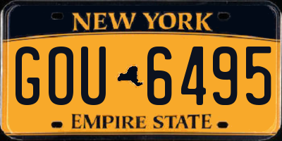NY license plate GOU6495