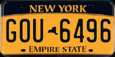 NY license plate GOU6496