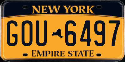 NY license plate GOU6497