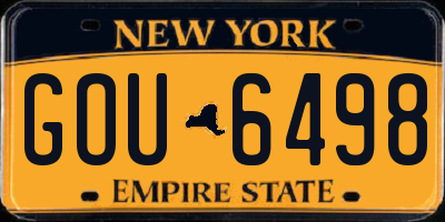 NY license plate GOU6498