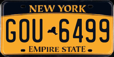 NY license plate GOU6499