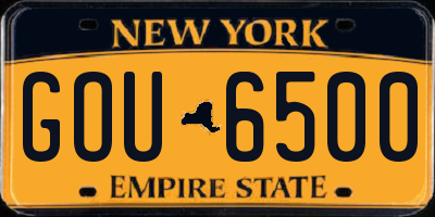 NY license plate GOU6500