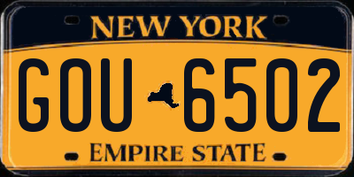 NY license plate GOU6502