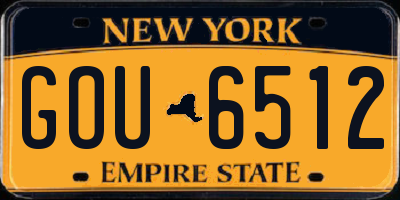 NY license plate GOU6512