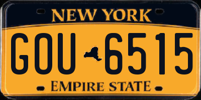 NY license plate GOU6515
