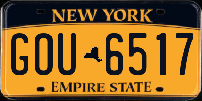 NY license plate GOU6517