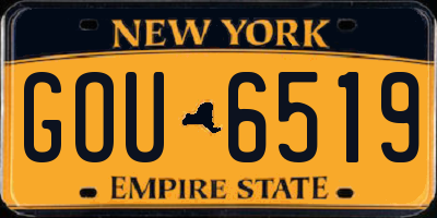NY license plate GOU6519
