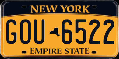 NY license plate GOU6522