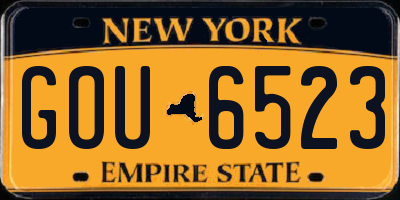 NY license plate GOU6523