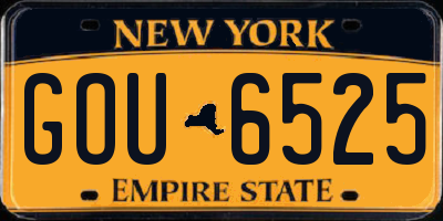 NY license plate GOU6525