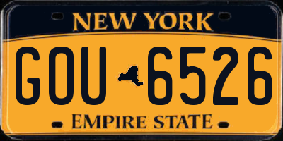 NY license plate GOU6526