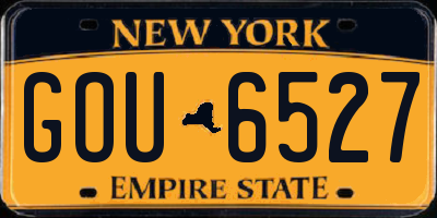 NY license plate GOU6527