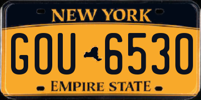 NY license plate GOU6530