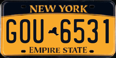 NY license plate GOU6531