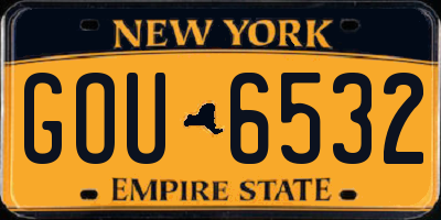 NY license plate GOU6532