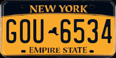 NY license plate GOU6534