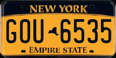 NY license plate GOU6535