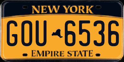 NY license plate GOU6536