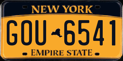 NY license plate GOU6541