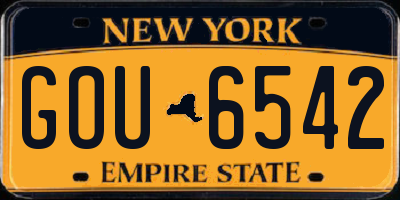 NY license plate GOU6542