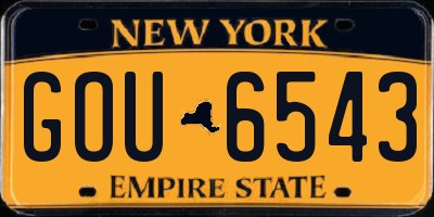 NY license plate GOU6543