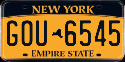 NY license plate GOU6545