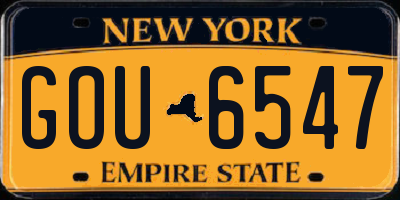 NY license plate GOU6547