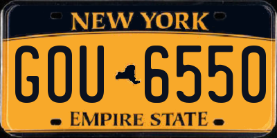 NY license plate GOU6550
