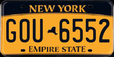 NY license plate GOU6552