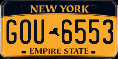 NY license plate GOU6553
