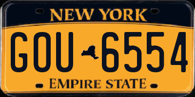 NY license plate GOU6554