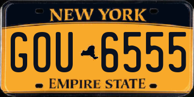 NY license plate GOU6555