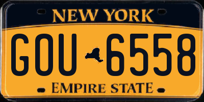 NY license plate GOU6558