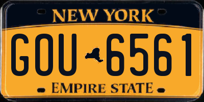 NY license plate GOU6561
