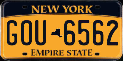 NY license plate GOU6562
