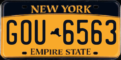 NY license plate GOU6563