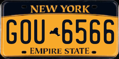 NY license plate GOU6566