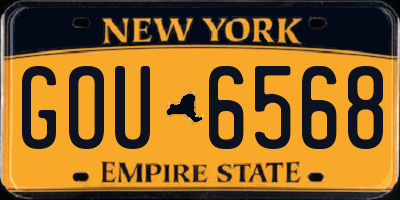NY license plate GOU6568
