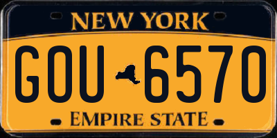 NY license plate GOU6570