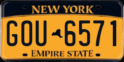 NY license plate GOU6571