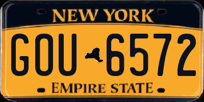 NY license plate GOU6572